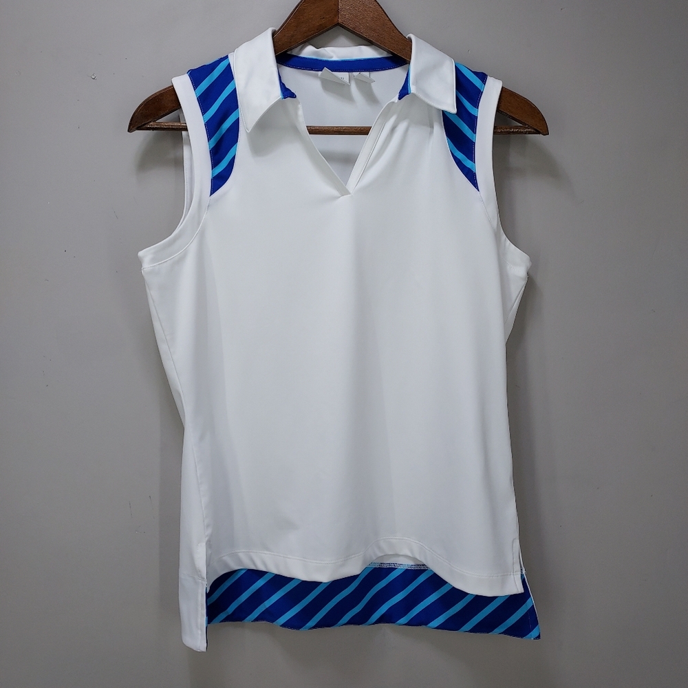 Chico's Sz 1 Zenergy Golf Sleeveless Polo Shirt Tank Top